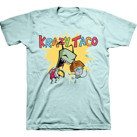 Mens Nickelodeon Invader Zim Shirt - Retro Nick Invader Zim tee - Classic Nick Graphic T-Shirt (Celadon, X-Large)