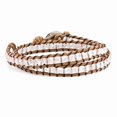 thumbnail image 1 of 6mm Rose Quartz Beads Leather Cord Multi Wrap Bracelet (Weight: Grams, Length: 13 Inches), 1 of 1