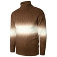 thumbnail image 4 of ZKCCNUK Men's Autumn And Winter New Youth Men's Gradient Printing Pullover Sweater Color Matching Turtleneck Warm Sweater Base, 4 of 5