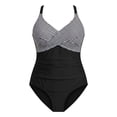 thumbnail image 3 of SXCXLSA Plus Size Tummy Control One Piece Swimsuit for Women Retro Full Coverage Vintage Style Bathing Suit, 3 of 3