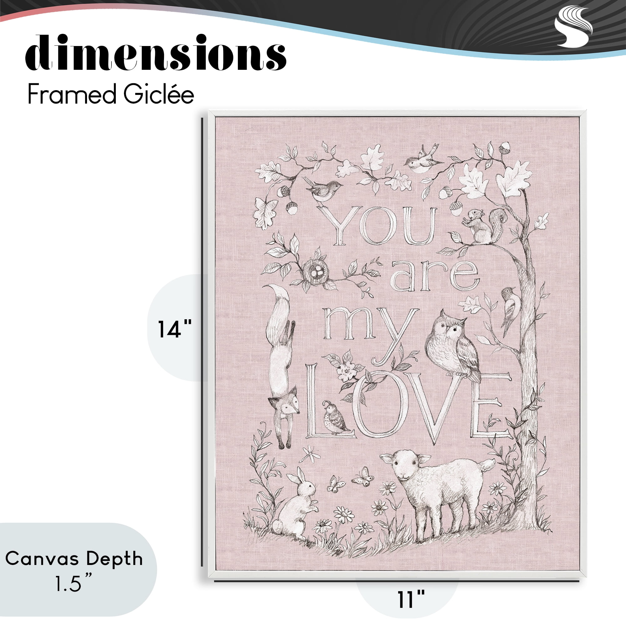 Stupell Industries You Are My Love White Framed Giclee Art, design by Susan Winget