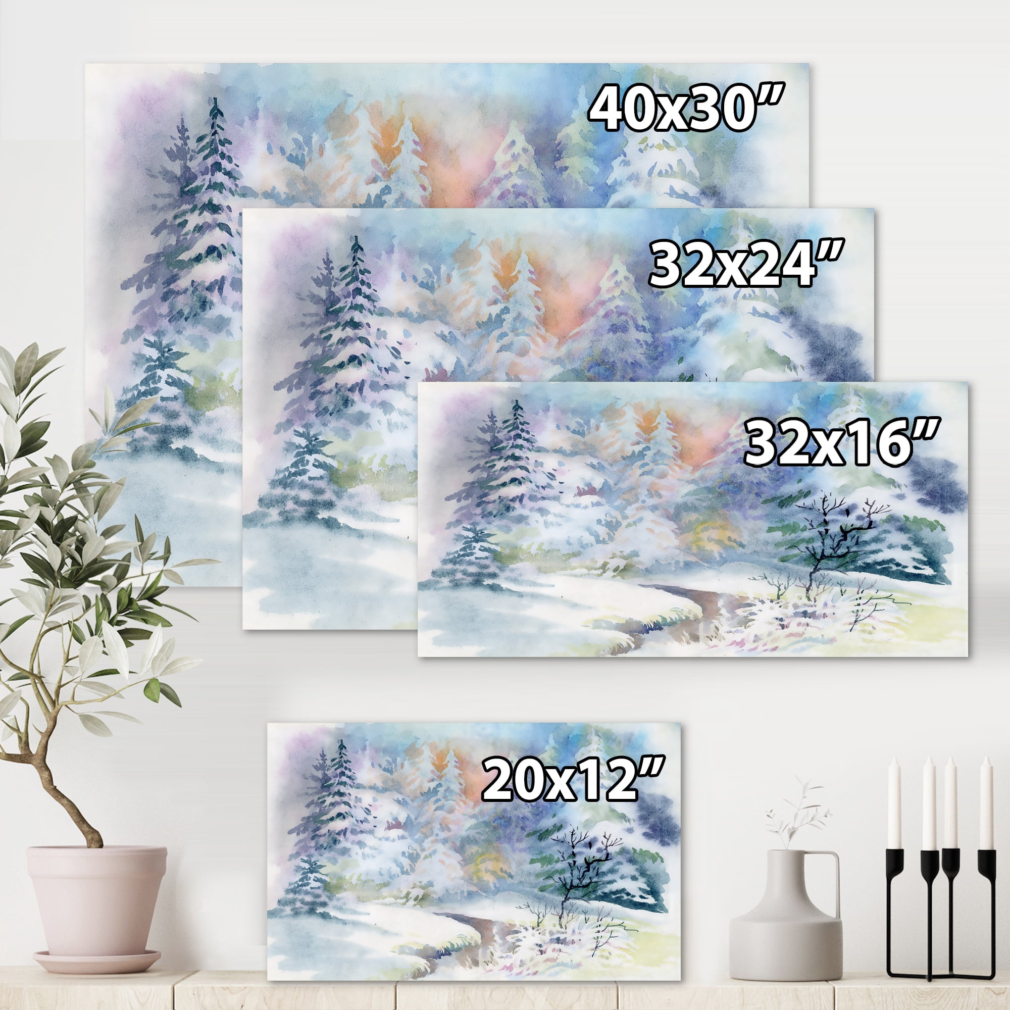 Three Tulips Red and Pink 12 in x 8 in Painting Canvas Art Print, by Designart