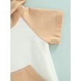 thumbnail image 6 of Franhais Newborn Boy Short Pants Outfits, Contrast Color Patchwork Short Sleeve Hooded Tops + Elastic Waist Shorts Set, 6 of 8