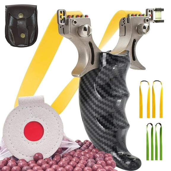 Piaoyu Stainless Steel Hunting Slingshot Shooting Slingshots for Adult, Outdoor Athletic Competition Slingshot Set