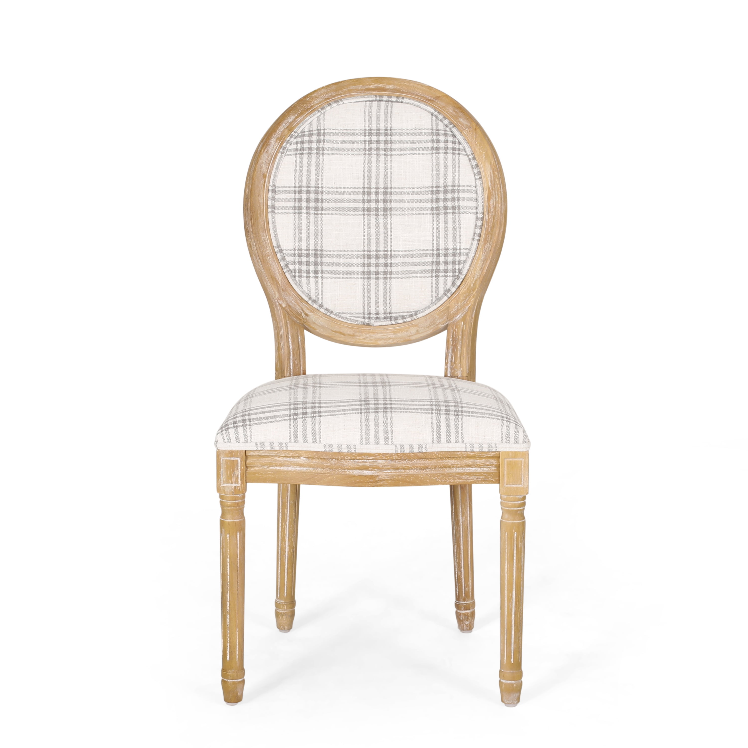 GDF Studio Newman French Country Fabric Dining Chairs, Set of