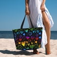 thumbnail image 6 of PAYOHTO Colorful Love Heard Large Beach Tote Bags for Womens Mens Sandproof Swim Pool Bag with Zipper for Travel Vacation, 6 of 7
