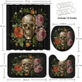 thumbnail image 2 of Halloween Pumpkin Shower Curtain Set with Toilet Lid Cover and Non-Slip Rugs, Ghost Cat Skull Cute Fall 4 Pcs Shower Curtains for Bathroom, Trick Treat Bathroom Decor Accessories Set, 2 of 7