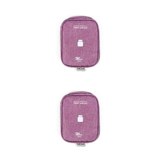 Inteprter Kit de emergencia Organizador Cremallera Impermeable Bolsa de almacenamiento vacía Bolsillos de clasificación Paquete a prueba de polvo Estuche Púrpura Pequeño 2piezas Inteprter CBP208299