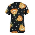 thumbnail image 4 of Dvkptbk Blouse Médicale pour Femmes Halloween Imprimé Citrouille Araignée avec Poches Mode Décontractée Col en V Manches Courtes, 4 of 4