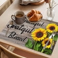 thumbnail image 3 of Placemat Set of 4 Sunflower Farmhouse Placemats for Dining Table Wood Grain Vintage Washable Table Mats for Kitchen and Party Decor Indoor & Outdoor Use, 3 of 8