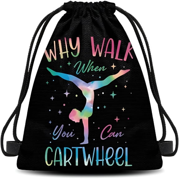 AOMRCOL Drawstring Backpack for Gym Lovers and Female School Students, Oxford Cloth Black