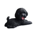 thumbnail image 3 of Figura de perro en miniatura, adorno de escritorio de resina, linda decoración para tablero de automóvil. negro acostado, 3 of 9