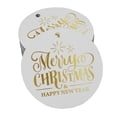 thumbnail image 1 of Inkdotpot Real Gold Foil Merry Christmas & Happy New Year Text Tags Favor Hang Paper Tags 100 Pieces, 1 of 6