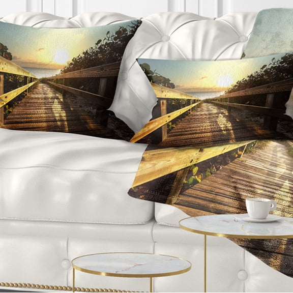 Designart 12" x 20" Multi-color Polyester Throw Pillow