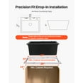 thumbnail image 6 of VEVOR 25 inch Kitchen Sink Workstation, Top Mount Granite Sinks, Drop-In Single Bowl Farmhouse Basin with Multiple Accessories, Household Dishwasher Sinks for RV, Prep Kitchen, and Bar (Black), 6 of 9