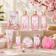 thumbnail image 3 of Spa Gift Baskets for Women, 10 Pcs Cherry Blossom Bath and Body Care Sets, Luxury Holiday Beauty Birthday Gift Sets for Her, 3 of 8