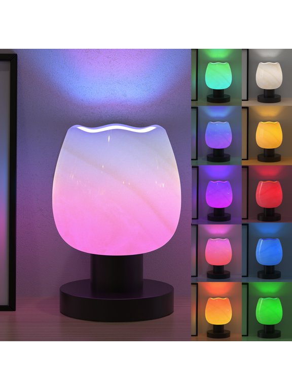 Smart Bedside Table Lamp for Bedroom with Color Changing APP Control & Music Sync Timer Nightstand Lamps