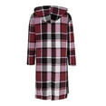 thumbnail image 5 of Baberdicy Women's Plus Size Long Hooded Trench Coat, Warm Plaid Wool Blend Overcoat , Plaid Hooded Trench, Long Wool-Blend Coat, Plus-Size Overcoat Wine M, 5 of 5