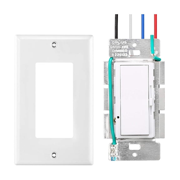 Thin Profile LED Dimmer Switches 125V 600W Capacity Brightness Easy installs Thin Dimmers For Home Lighting
