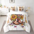 thumbnail image 2 of Manfei Brown Cowgirl Boot Bedding Comforter Set 7 Pieces, Vibrant Rustic Sunflower Full Bedding Set, Cartoon Lodge Cabin Reversible Fitted Sheet Flat Sheet, Breathable Home Decor, 2 of 7