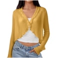 thumbnail image 4 of COMVALUE Women's Long Sleeve Cardigan Sweaters Open Front Cropped Bolero Shrugs for Dresses (Gold, One Size), 4 of 5
