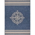 thumbnail image 1 of homeroots home decor 396116 8’ x 10’ Navy Nautical Indoor Outdoor Area Rug, 1 of 1