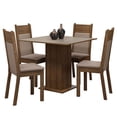 thumbnail image 1 of Juego de Comedor MADESA Mesa Tablero de Madera 4 Sillas Marrón/Crema/Sintético Beige, 1 of 10