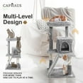 thumbnail image 4 of CAPHAUS Cat Tower for Indoor Cats, Modern Cute 37-Inch Small Cat Tree with Widened Perch for Large Cats Kittens, Multi-Level Cat Activity Tree with Scratching Posts and Ramp, 2-Door Cat Cave Condo, 4 of 8