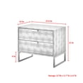 thumbnail image 7 of Nicole Miller Jaheim Faux Shagreen Side Table with 2 Drawers, Grey/Gold, 7 of 7
