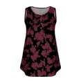 thumbnail image 5 of GaThRRgYP Spring Tops for Women 2025,Womens Summer Tops Sleeveless,Womens Tank Summer Printed Sleeveless Flared Trendy Blouse Button Tunic Shirt Tops Wine XXXL, 5 of 5