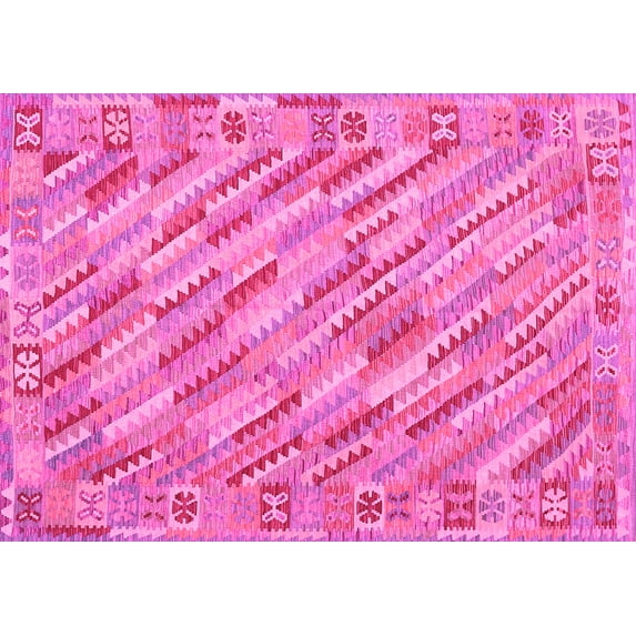 Ahgly Company Indoor Rectangle Southwestern Pink Country Area Rugs, 2' x 4'