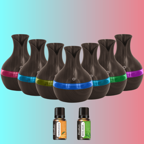 BRJSQJP 300ml Aroma Diffuser Air Humidifier Ultrasonic Cool Mist Maker Fogger LED Essential Oil Flame Lamp Difusor