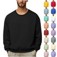 thumbnail image 2 of Fengactive Men's Casual Crewneck Sweatshirt Loose fit Lightweight Long Sleeve Pullover Basic Solid Tops, 2 of 7