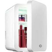 Dawht Portable Mini Refrigerator, Small Car Refrigerator, LED Makeup Mirror Design, Suitable for Storing Cosmetics and Beverages