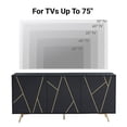 thumbnail image 7 of EDYO LIVING 63" Sideboard Storage Cabinet with Metal Trim 3-Door Credenza Wide Buffet Cabinet for Living Room, Dining Room, Black, 7 of 7