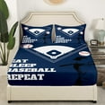 thumbnail image 3 of Erosebridal Baseball Sheet Set Full for Teens, Ball Print Bedding Sets Full Size, Eat Sleep Decor 4pcs, 3 of 7