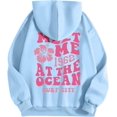 thumbnail image 4 of Pink Graphic Hoodie For Women 2024 Cute Preppy Sweatshirt Long Sleeve Drawstring Pullover Tops With Pockets, 4 of 5