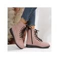 thumbnail image 4 of Rockomi Womens Fashion Work Boot Comfortable Lace Up Ankle Boots Outdoor Slip Resistant Round Toe Pink 5, 4 of 9