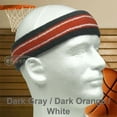 thumbnail image 6 of Couver Unisex Terry Striped Basketball Headband Sweatband, Dark Gray/Dark Orange, 3 Pieces, 6 of 7