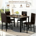thumbnail image 3 of AWQM 5 Piece Dining Table Set for 4,Faux Marble Kitchen Table and Chairs for 4, Modern Dining Room Table with 4 Chairs,Dinner Table Set for Small Spaces, Brown, 3 of 10
