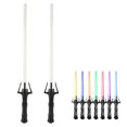 thumbnail image 2 of 2 piezas 2 en 1 espada luminosa que cambia de 7 colores espada luminosa expandible con sonido juguete de cosplay para niños adultos regalo de Halloween y Navidad, 2 of 10