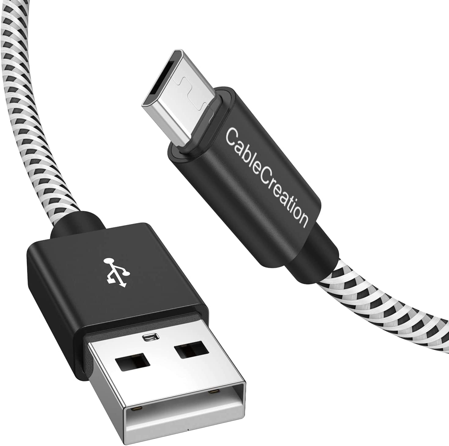 RGHJAR-USB to Micro USB Cable 6 FT, Braided USB2.0 Micro-B USB Charging Data Cable Works with Raspberry Pi Zero, Fire Stick, Chromecast, Micro-B Phone 1.8M Black