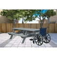 thumbnail image 5 of HomeRoots Gray Solid Wood Outdoor Picnic Table, 5 of 7