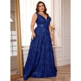 thumbnail image 2 of Plus Size Formal Dresses for Women with Embroidery Sequin and V-Neck, A-Line Maxi Dress for Wedding and Cocktail, 2 of 6