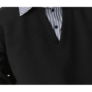 American false two pieces plaid splicing polo sweatshirt men's fall design sense hundred couples tops