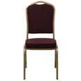 thumbnail image 3 of HERCULES Series Crown Back Stacking Banquet Chair in Burgundy Fabric - Gold Frame, 3 of 9