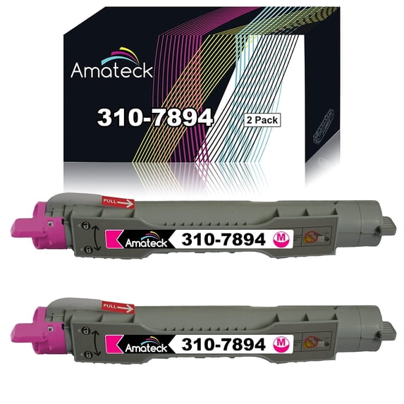 Amateck Compatible Toner Cartridge Replacement for Dell 310 7894 JD761 Magenta 2 Pack for 5110cn