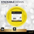 thumbnail image 3 of Disposable Plastic Plates Yellow, 10.4 Inches Plastic Dinner Plates, Strong and Sturdy Disposable Plates for Party, Dinner, Holiday, Picnic, or Travel Party Plates, Pack of 50 - By Amcrate, 3 of 6