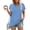 Light Blue, variant on Womens Summer Tops under $5,Women's Fashion Solid Color Slit Raglan Sleeve Short Sleeve Blouse V-Neck T-Shirt Tops Red XXL