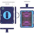 thumbnail image 3 of ELEHOLD for iPad Pro 11 inch 2022/2021/2020/2018 iPad Air 5/Air 4 Rugged Case, Shockproof Heavy Duty Protective Cover with Handle Strap & Pencil Holder & Kickstand & Shoulder Strap -  Navy Blue, 3 of 13